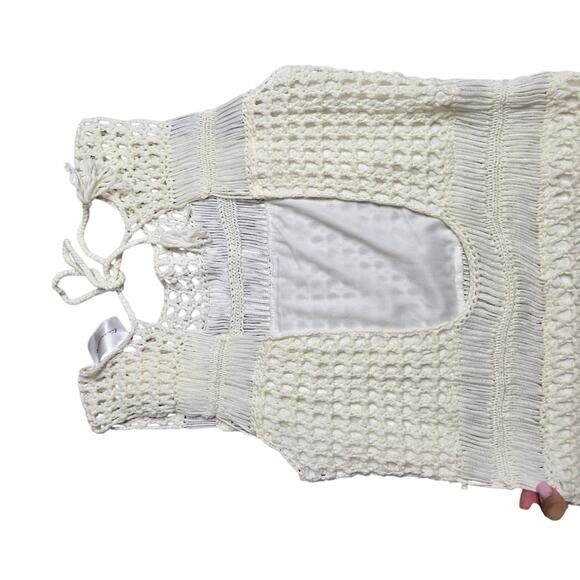 Anthropologie Line & Dot Karolina Crochet White Dress Size: M - Picture 7 of 7